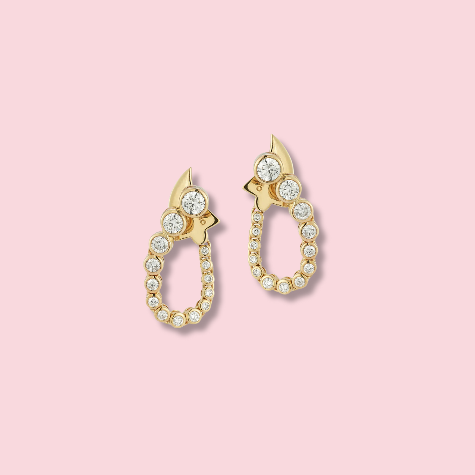 Fluorescence Earrings with Diamonds