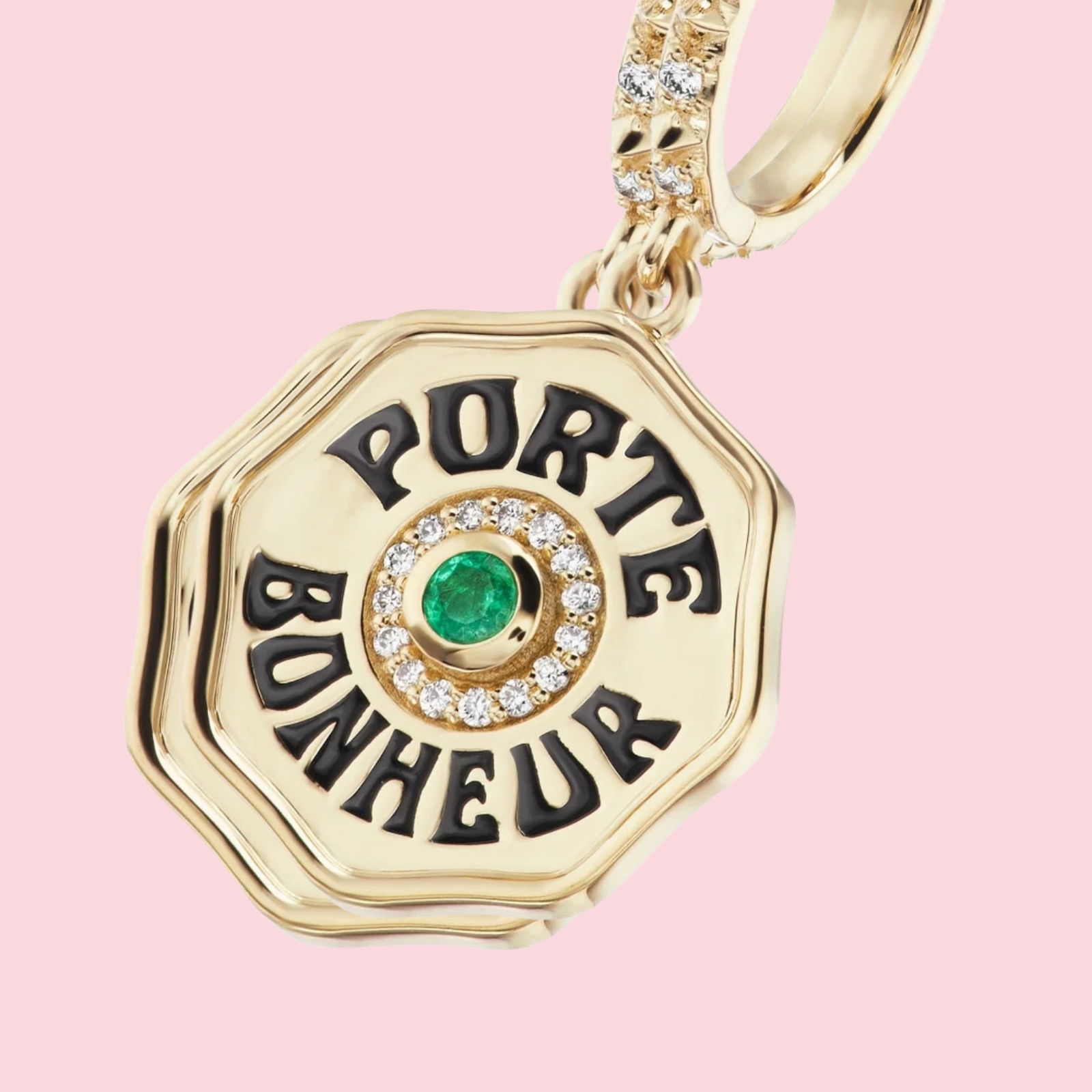 Mini Porte Bonheur Earrings Emerald