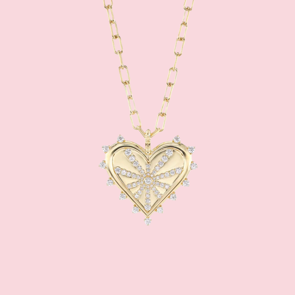 Spiked Heart Pavé Necklace