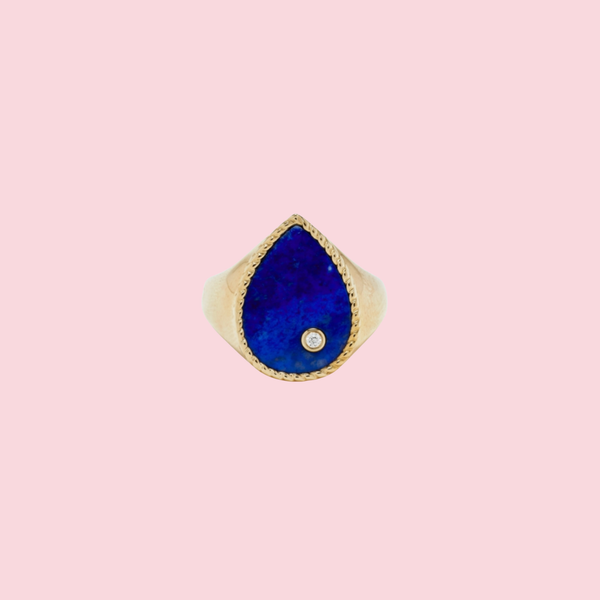Chevaliere Poire Lapis Lazuli