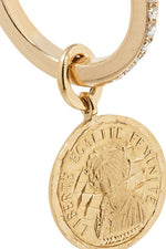Load image into Gallery viewer, Louise d&#39;Or Coin 18-karat gold diamond hoop earring - Millo Jewelry
