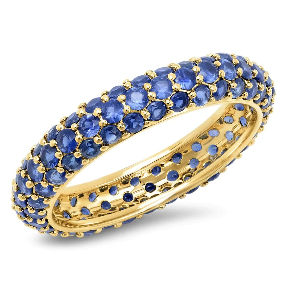 Blue Sapphire Domed Ring - Millo Jewelry