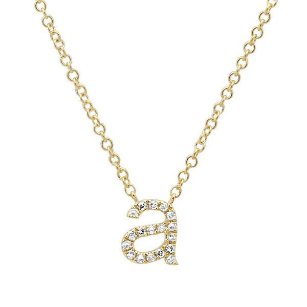 Lowercase Pave Initial Necklace - Millo Jewelry