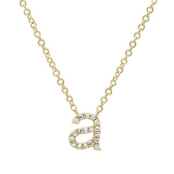 Lowercase Pave Initial Necklace - Millo Jewelry