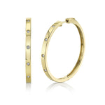 Load image into Gallery viewer, YELLOW GOLD DIAMOND HOOP EARRING - Millo Jewelry
