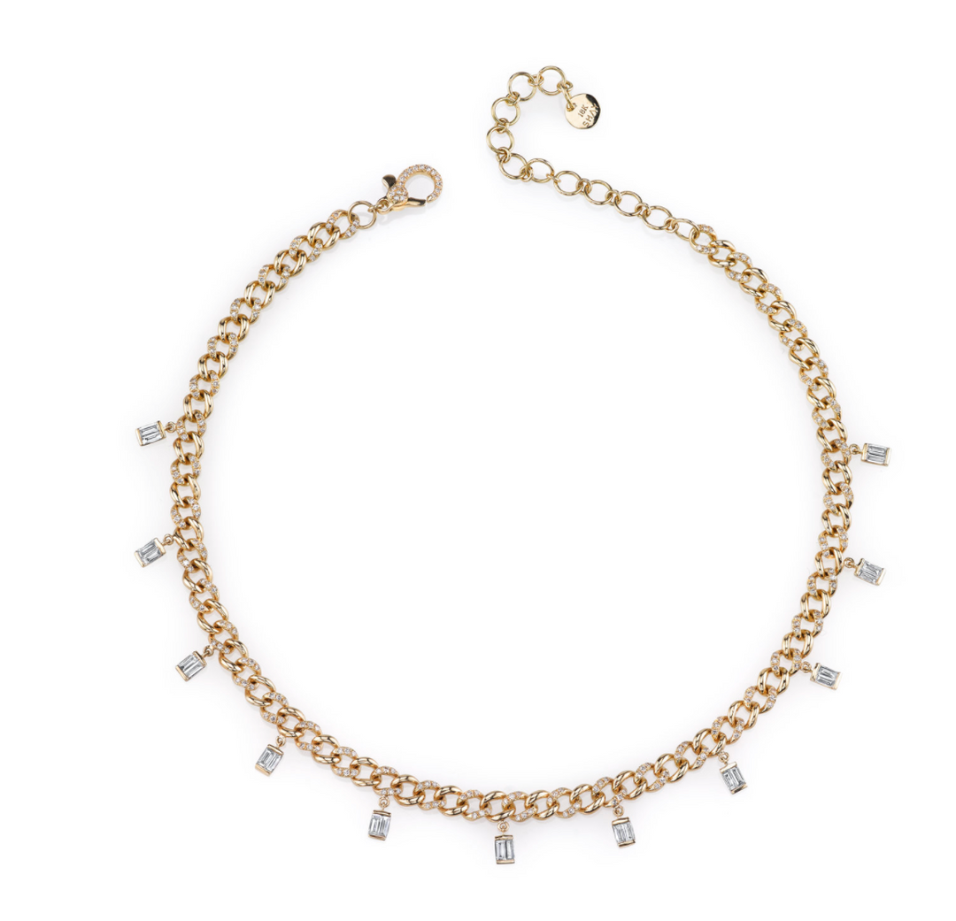 Shay Fine Jewelry "Baguette Drop Link Choker" - Millo Jewelry