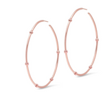 Load image into Gallery viewer, 14K White Gold 2&quot; Diamond Cut Bead Hoop Earrings - Millo Jewelry