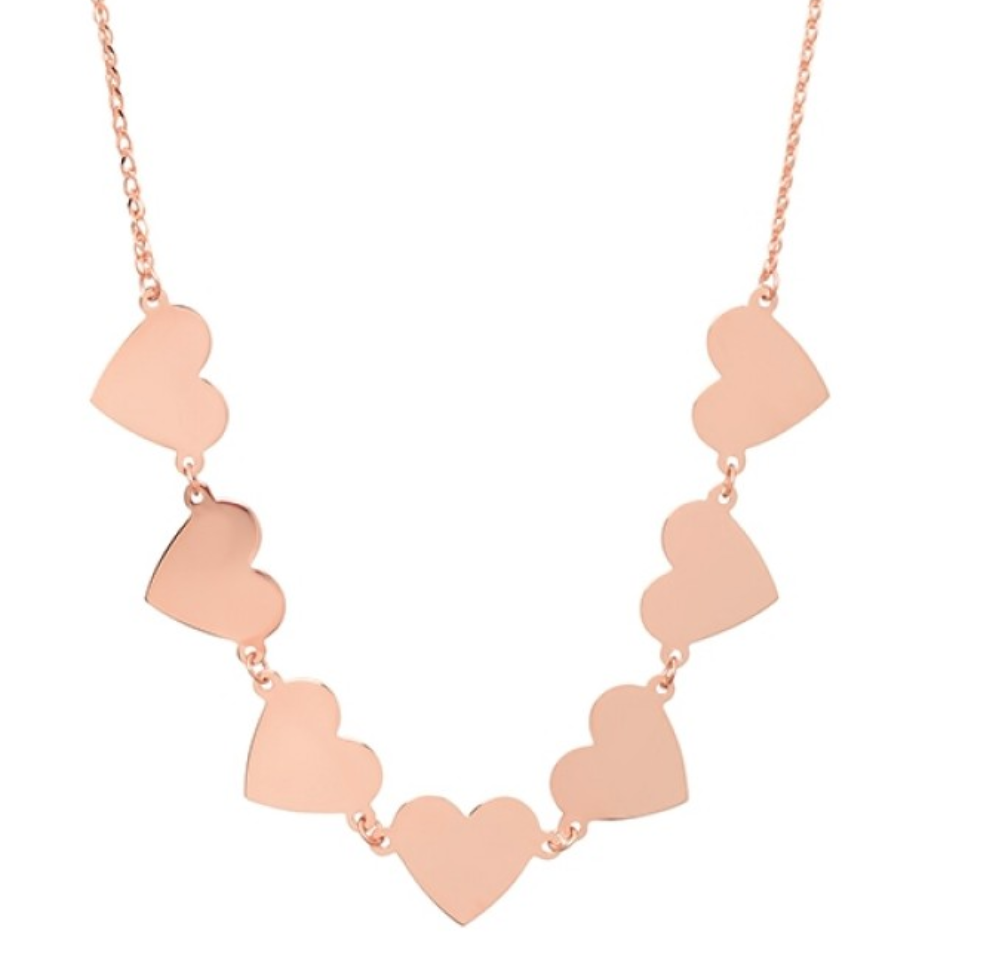 14K 7 Floating Heart Necklace - Millo Jewelry