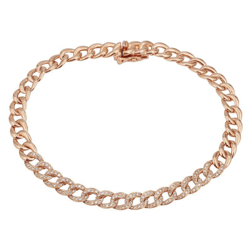 Small Diamond Cuban Chain Bracelet - Millo Jewelry