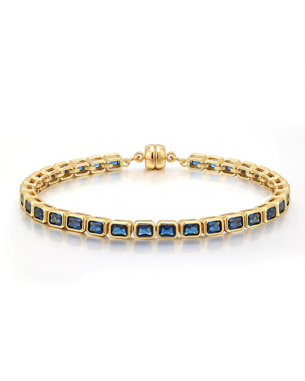 BEZEL EMERALD BALLIER BRACELET- - Millo Jewelry
