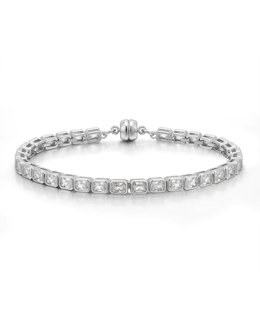 BEZEL EMERALD BALLIER BRACELET- CLEAR- - Millo Jewelry