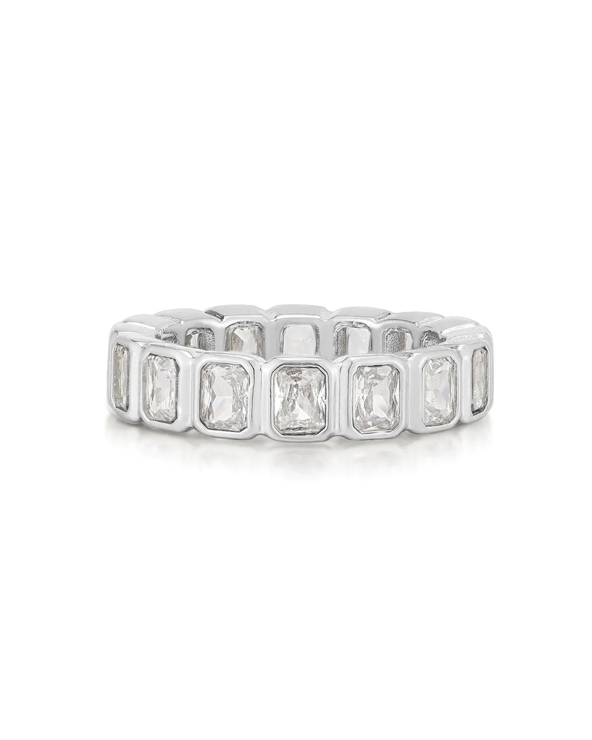 BEZEL EMERALD BALLIER RING - Millo Jewelry