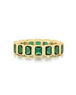 Load image into Gallery viewer, BEZEL EMERALD BALLIER RING - Millo Jewelry
