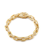 Load image into Gallery viewer, BOXY PAVE CHAIN BRACELET- GOLD - Millo Jewelry
