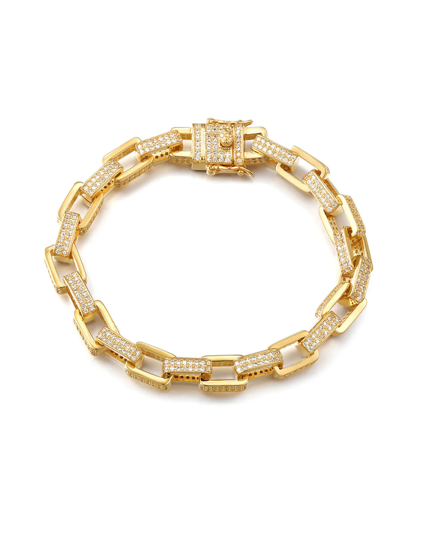BOXY PAVE CHAIN BRACELET- GOLD - Millo Jewelry
