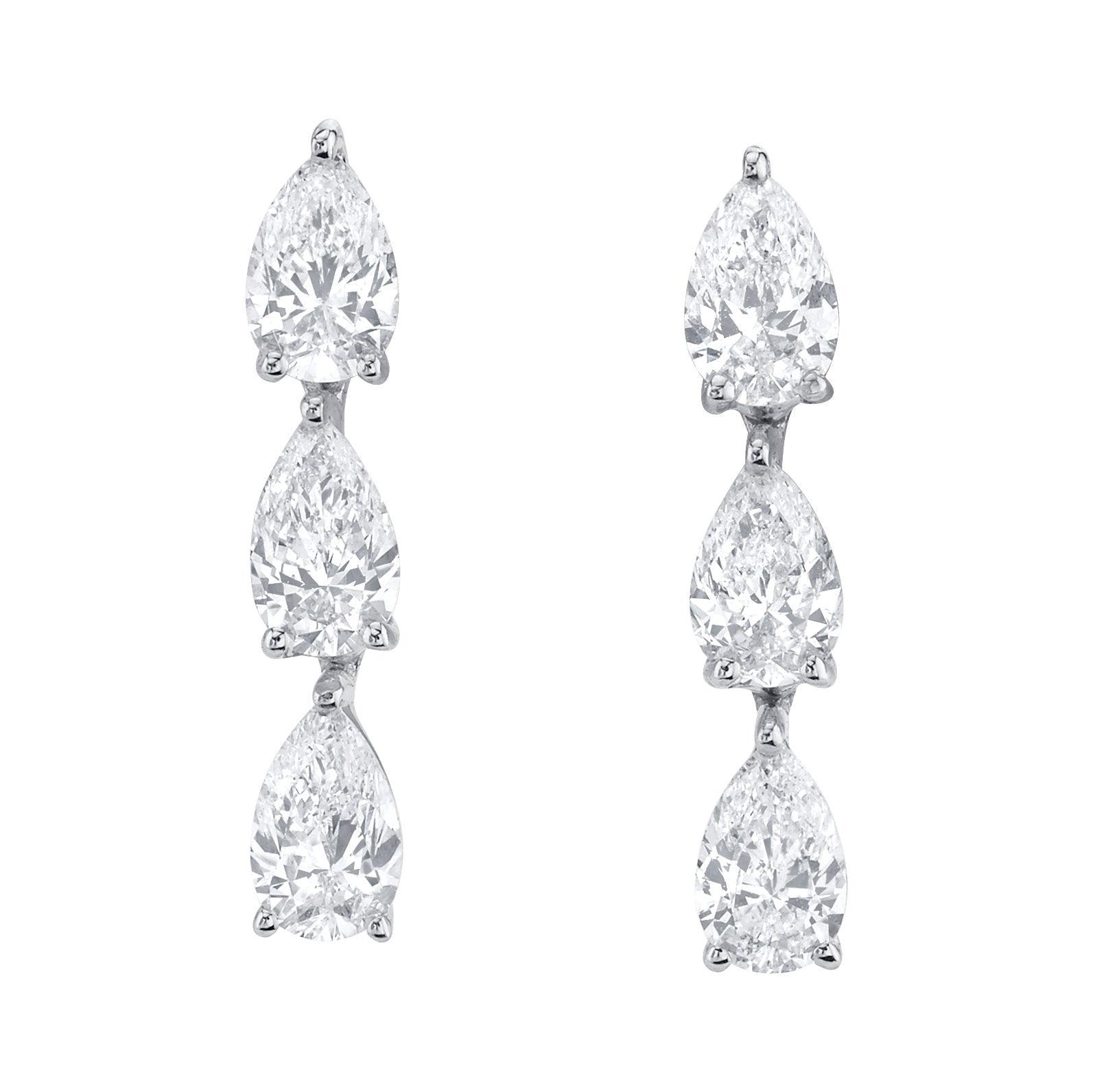 3 pear diamond dot studs - Millo Jewelry