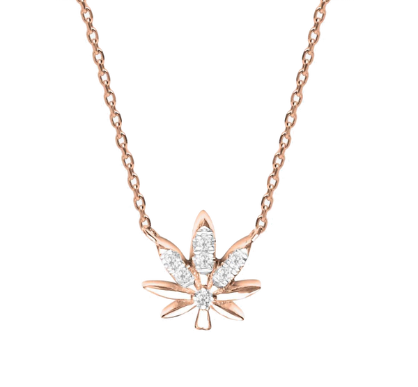 Leaf Chain Gold and Diamonds Necklace - Millo Jewelry