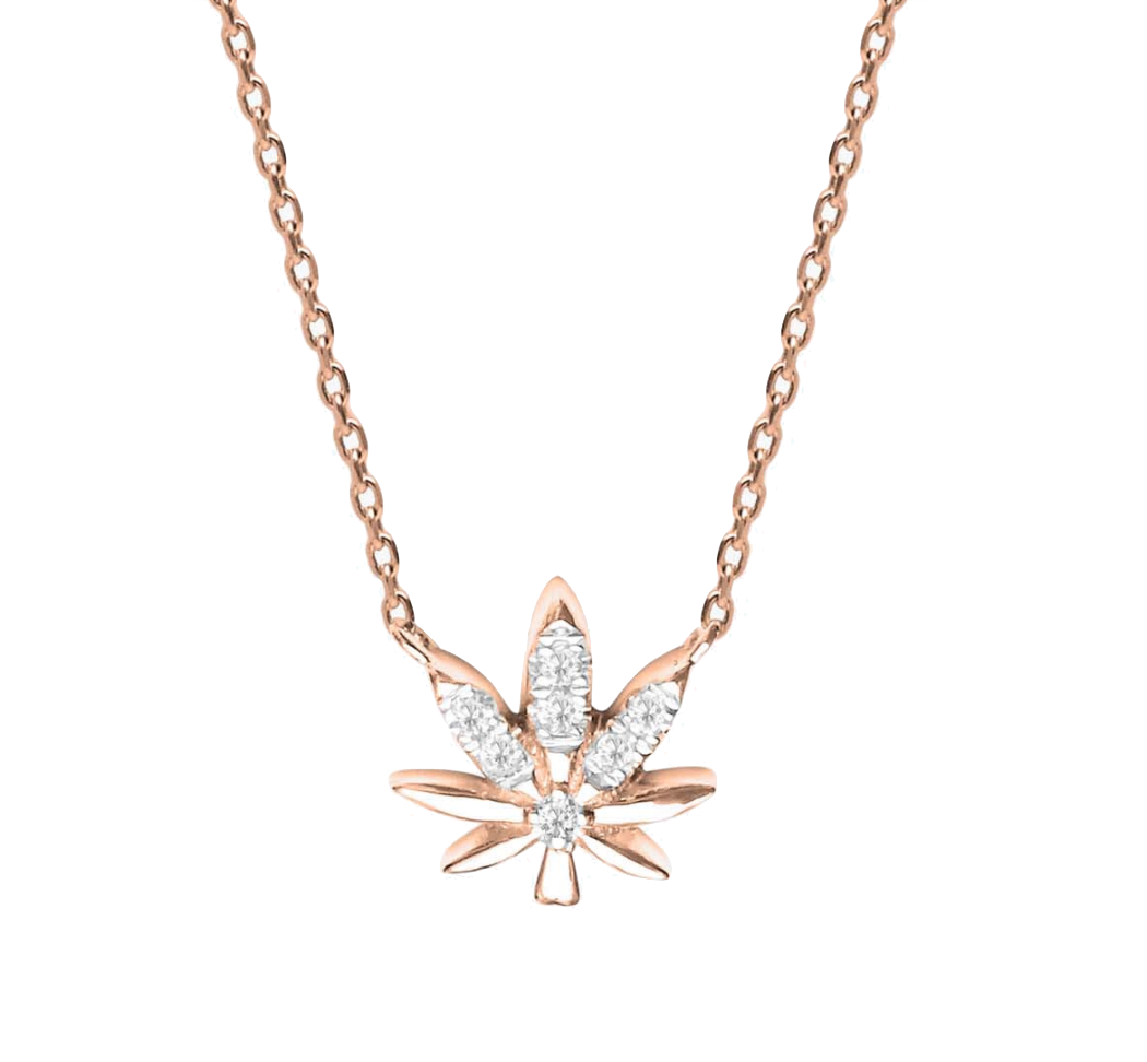 Leaf Chain Gold and Diamonds Necklace - Millo Jewelry