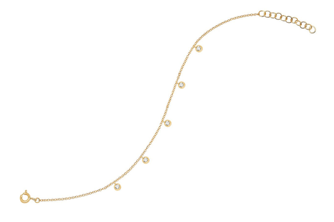 Diamond 5 Bezel Chain Bracelet - Millo Jewelry