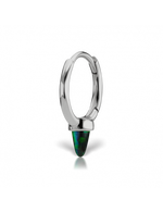 Load image into Gallery viewer, 8mm Single Short Black Opal Spike Non-Rotating Clicker - Millo Jewelry