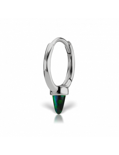 8mm Single Short Black Opal Spike Non-Rotating Clicker - Millo Jewelry