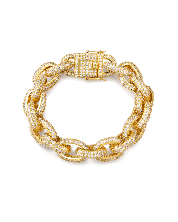 OZZIE PAVE CHAIN BRACELET- GOLD - Millo Jewelry