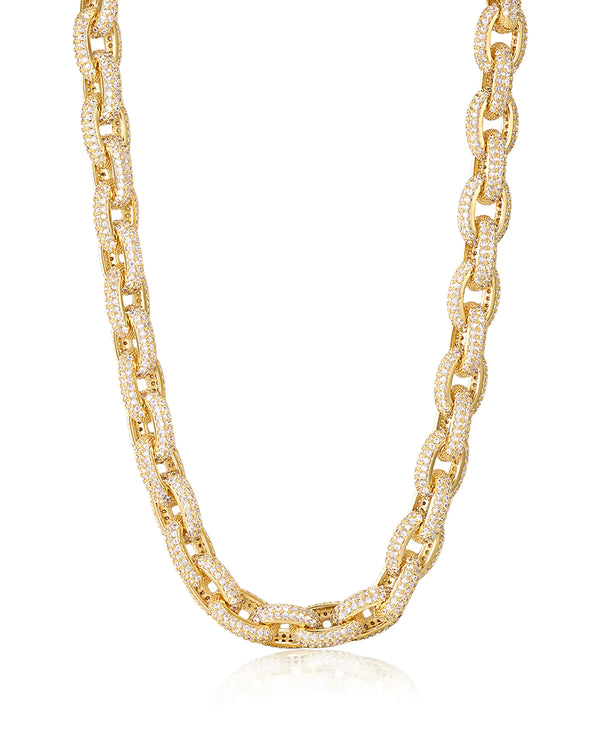 OZZIE PAVE CHAIN NECKLACE- GOLD - Millo Jewelry