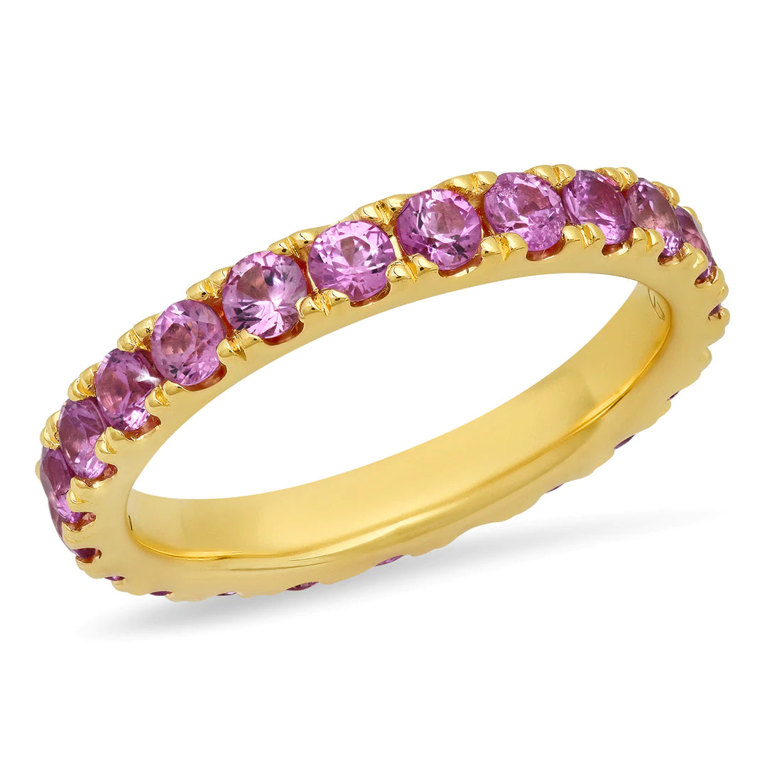 Large Pink Sapphire Eternity Band - Millo Jewelry