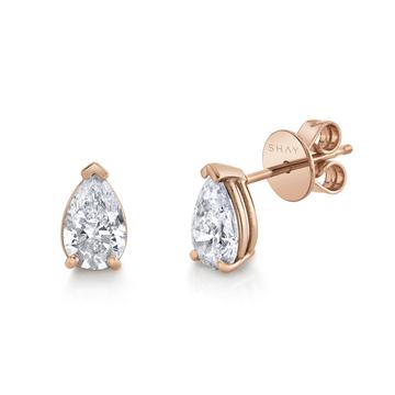 Medium Diamond Pear Studs - Millo Jewelry
