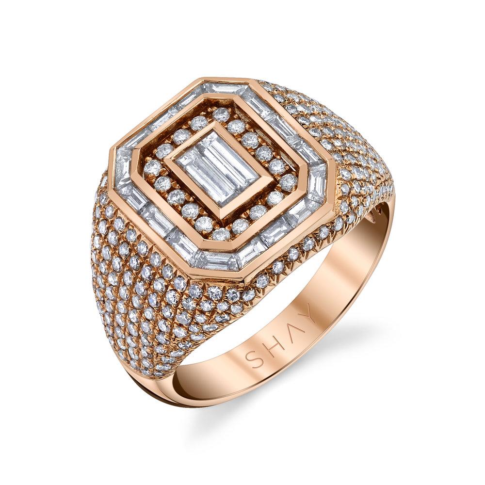 PINKY PAVE MIXED DIAMOND CHAMPION RING - Millo Jewelry