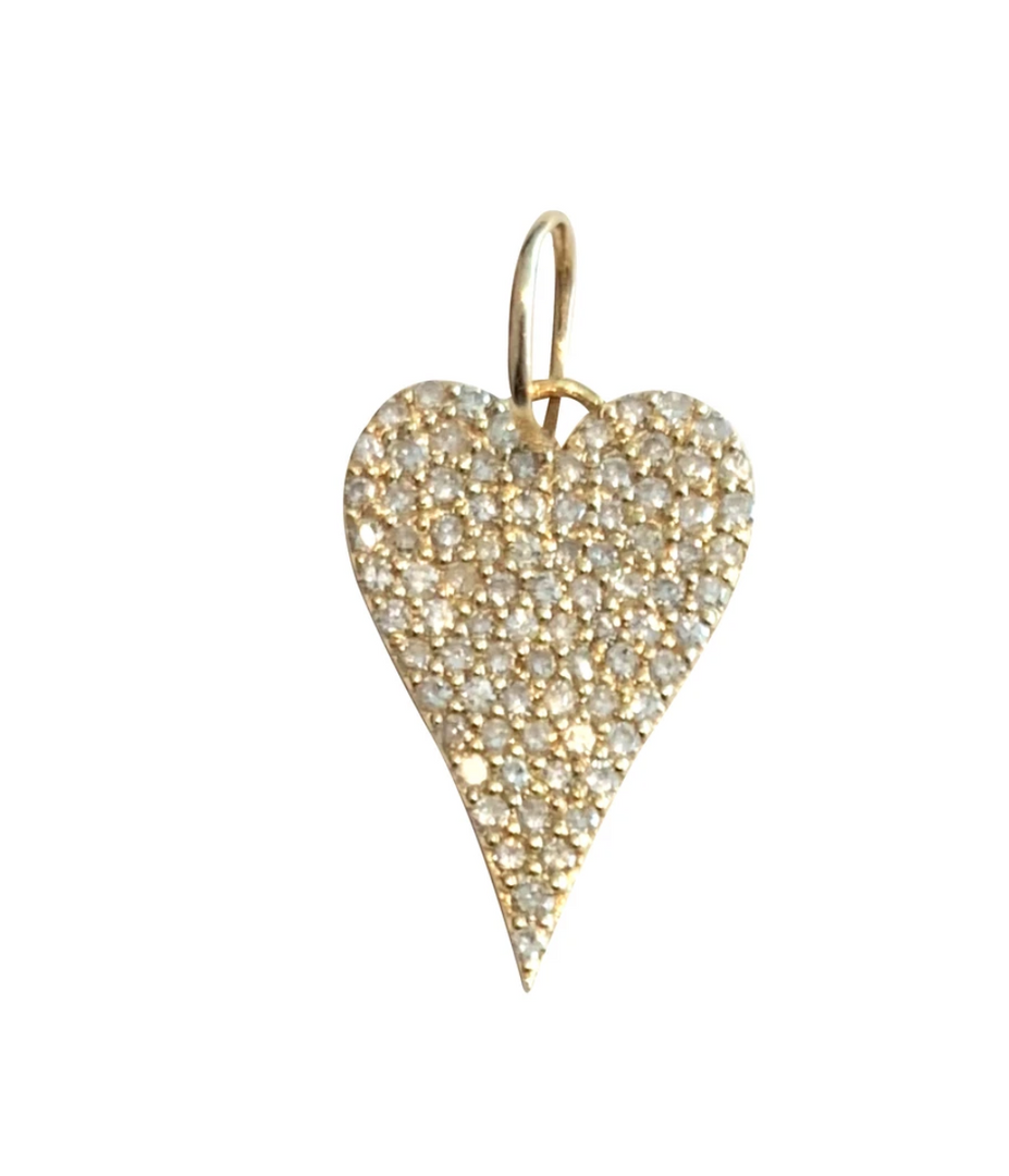 Large Pave Heart Charm - Millo Jewelry