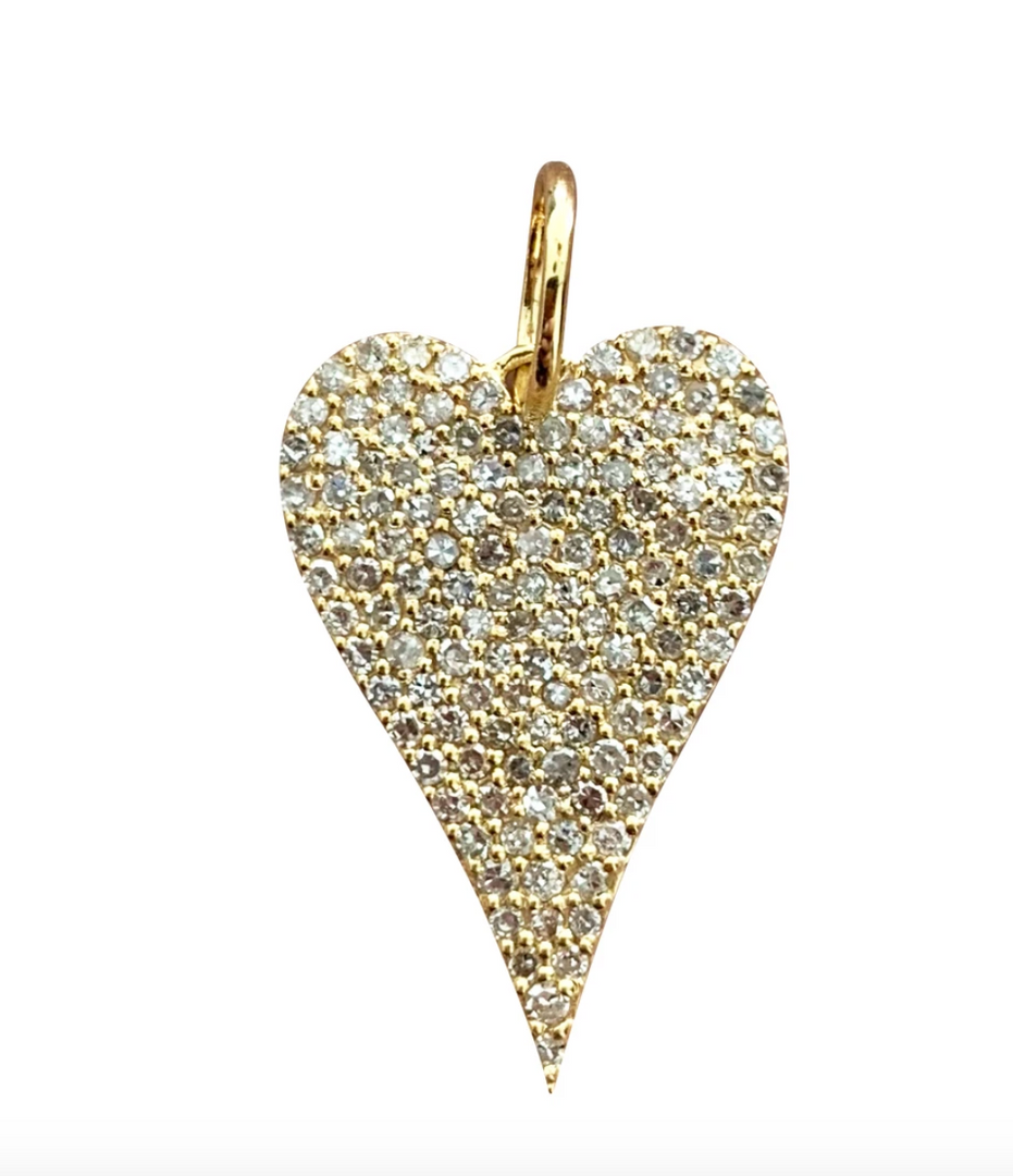 Jumbo Pave Heart Charm - Millo Jewelry