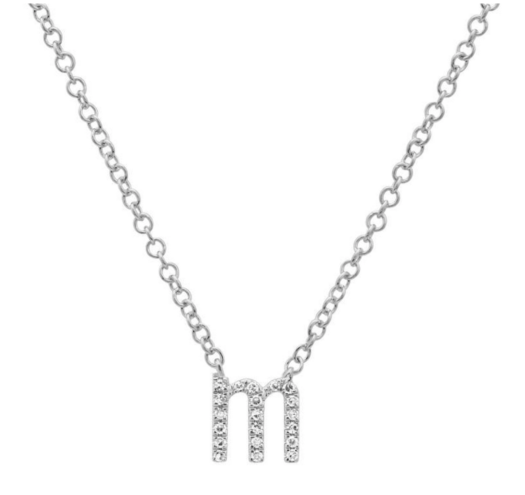 Lowercase Pave Initial Necklace - Millo Jewelry