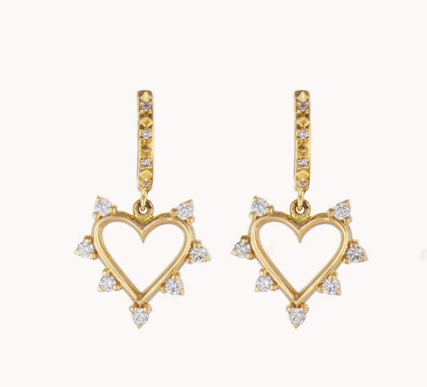 Open Heart Spiked Earrings - Millo Jewelry