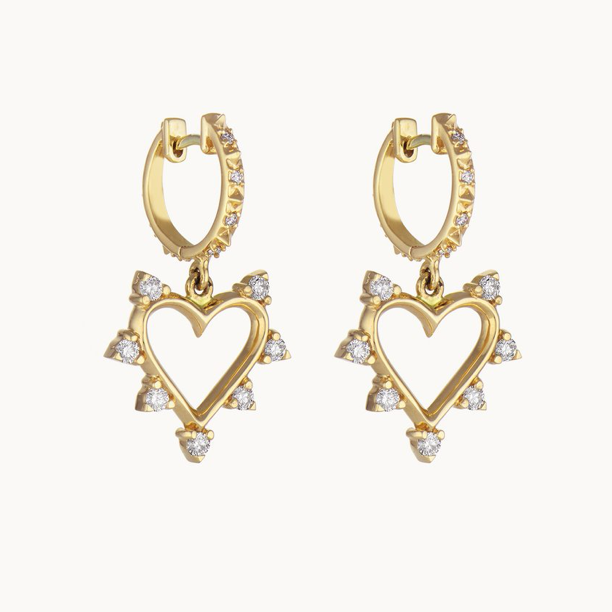 Open Heart Spiked Earrings - Millo Jewelry