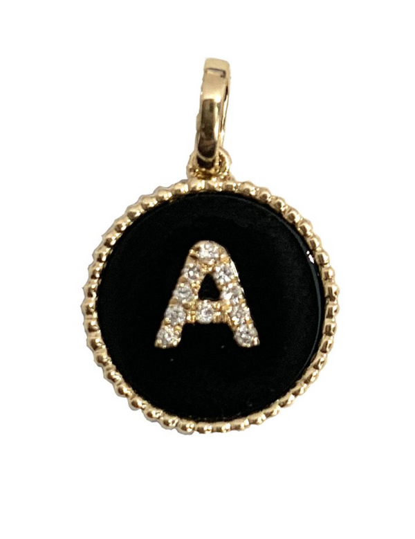 Diamond Initial Round Charm - Millo Jewelry