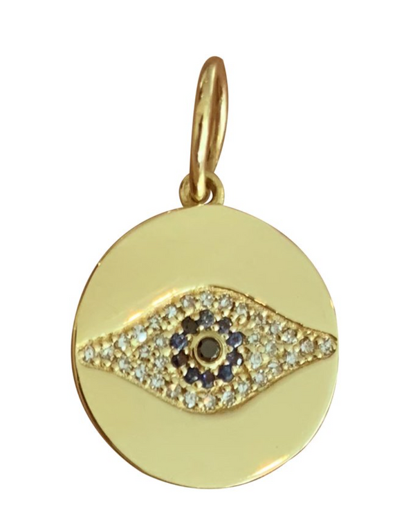 Disc Pave Evil Eye - Millo Jewelry