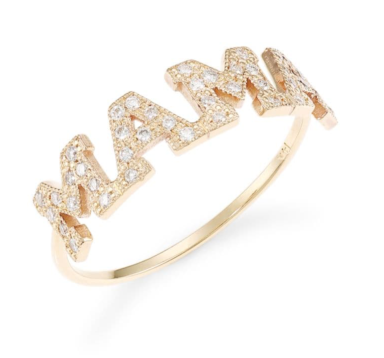 MAMA 14K Yellow Gold & Diamond Ring - Millo Jewelry