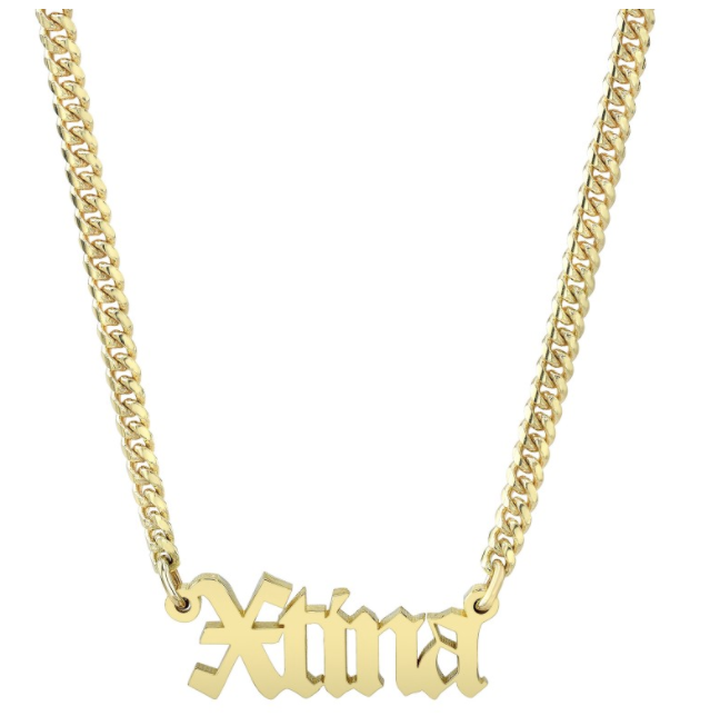 14K Solid Gold Mini Name Necklace