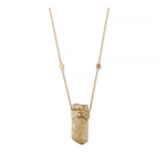 Load image into Gallery viewer, Imperial Topaz + Hexagon Diamond Cap Crystal Necklace - Millo Jewelry