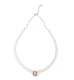 Load image into Gallery viewer, PAVE AQUAMARINE CENTER FACETED OPAL BEADED NECKLACE - Millo Jewelry
