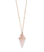 Load image into Gallery viewer, ROSE QUARTZ PENDULUM NECKLACE - Millo Jewelry
