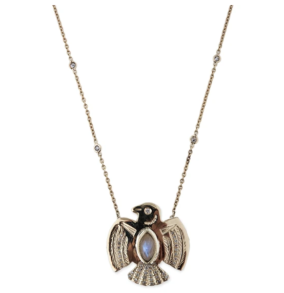 PAVE MOONSTONE EAGLE NECKLACE - Millo Jewelry