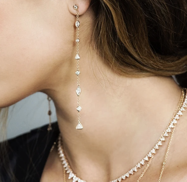 8 Diamond Shapes Drop Studs - Millo Jewelry