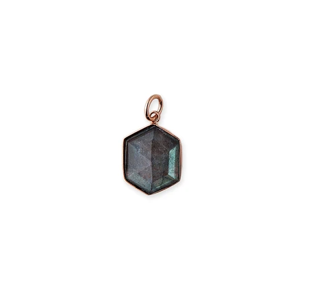 Labradorite Hexagon Charm - Millo Jewelry