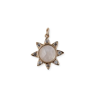 Moonstone Sunflower Charm - Millo Jewelry