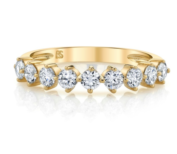 14K Gold Diamond Compass Stack Ring - Millo Jewelry