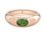 Load image into Gallery viewer, 14K Gold Bezel Set Green Tourmaline Dome Ring - Millo Jewelry