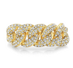 Load image into Gallery viewer, 14k Gold Pave Diamond Cuban Link Ring - Millo Jewelry