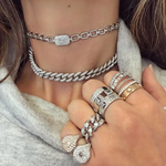 Load image into Gallery viewer, Pave Baguette Square Link Choker - Millo Jewelry